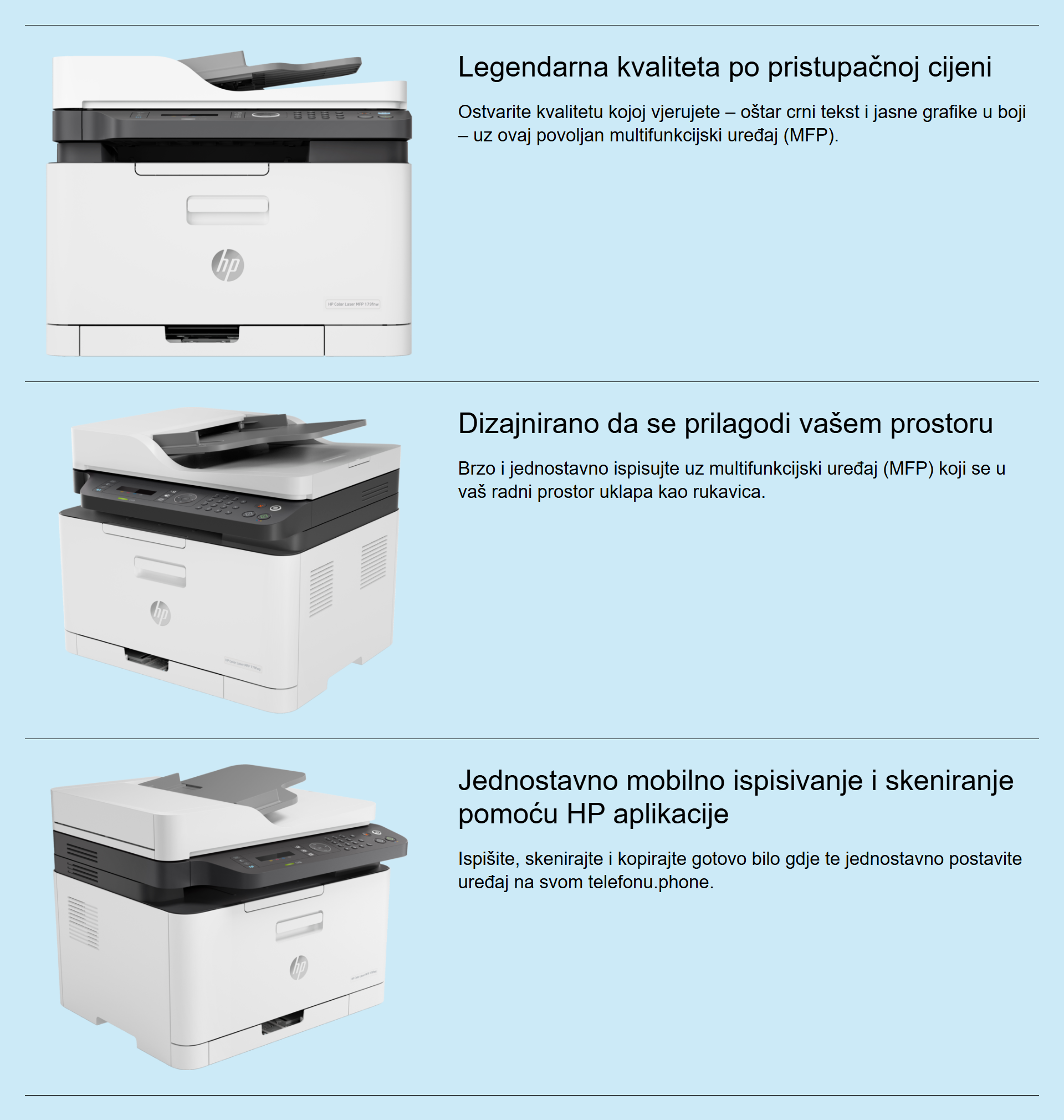 HP Color Laser 179fnw opis uređaja